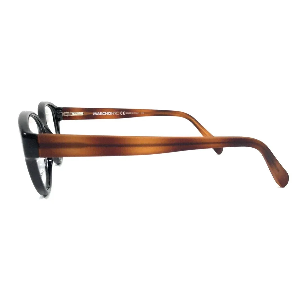 Marchon NYC Eyeglasses Frames PALERMO 001 Black Brown Cat Eye Full Rim 53-15-135